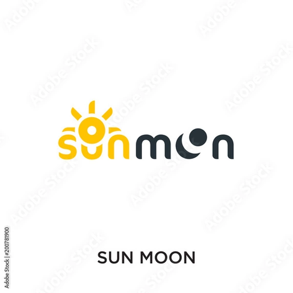 Obraz sun moon logo isolated on white background for your web, mobile and app design