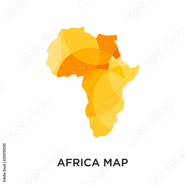 Fototapeta logo mapy afryki na białym tle na białym tle do projektowania sieci web, mobilnych i aplikacji