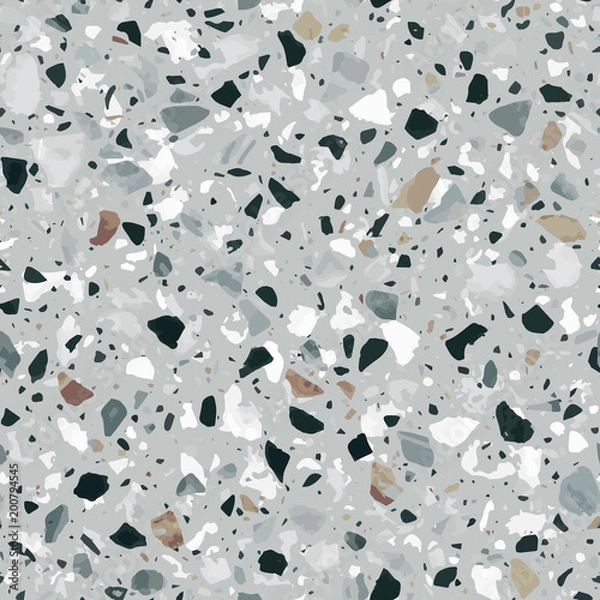 Fototapeta Terrazzo flooring vector seamless pattern. Classic italian type of floor in Venetian style