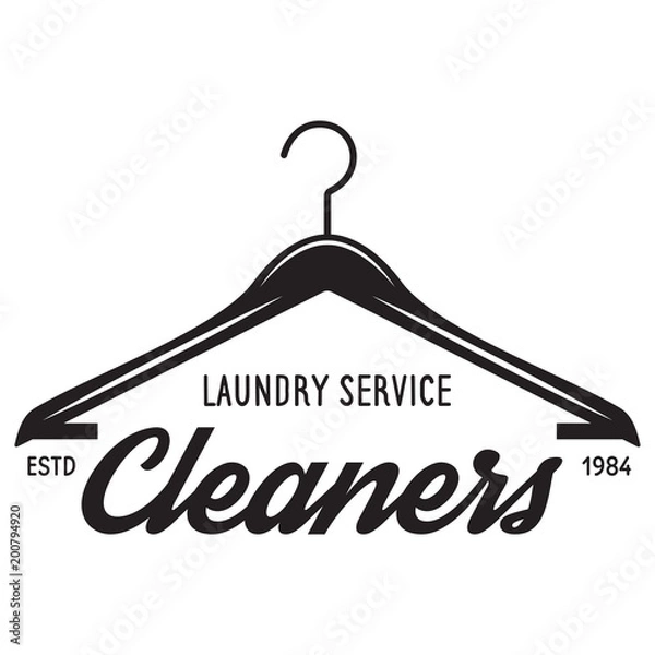 Fototapeta Vector laundry logo emblem, design element. logotype template and badge.