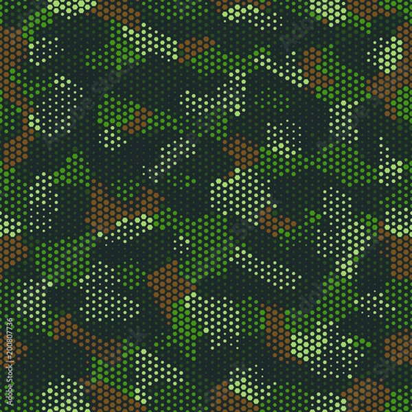 Fototapeta Camouflage seamless pattern. Abstract military fashion colorful urban hexagon style. Seamless pattern for army, navy, hunting, fashion cloth textile. Colorful modern style Vector honeycomb texture. 