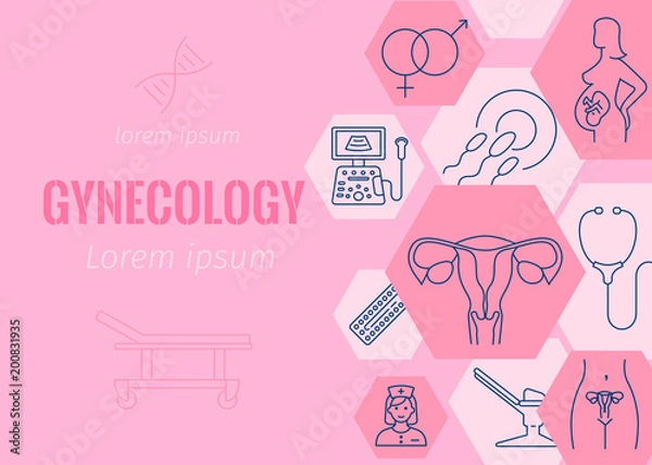 Obraz Gynecology flat banner