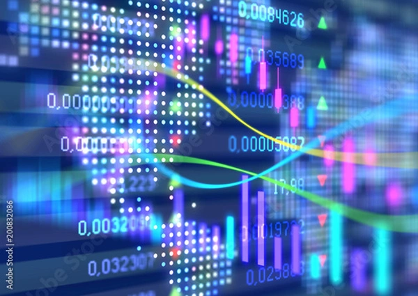 Fototapeta Interactive financial quotes and technical analysis