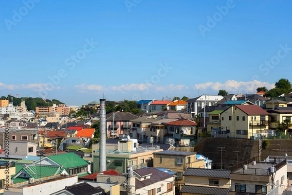 Fototapeta 銭湯のある町の風景俯瞰
銭湯の煙突のある懐かしさを感じる街だ