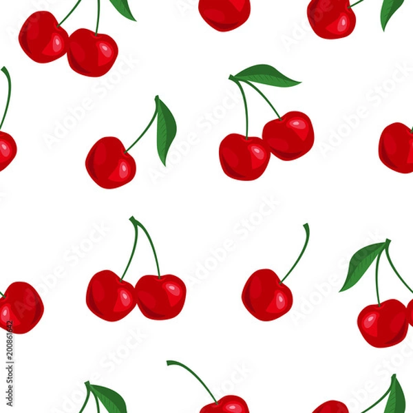 Fototapeta Seamless pattern with cherry