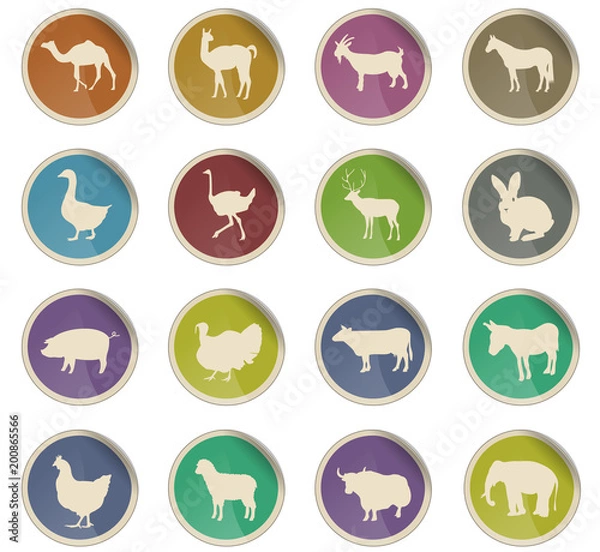 Obraz farm animals icon set