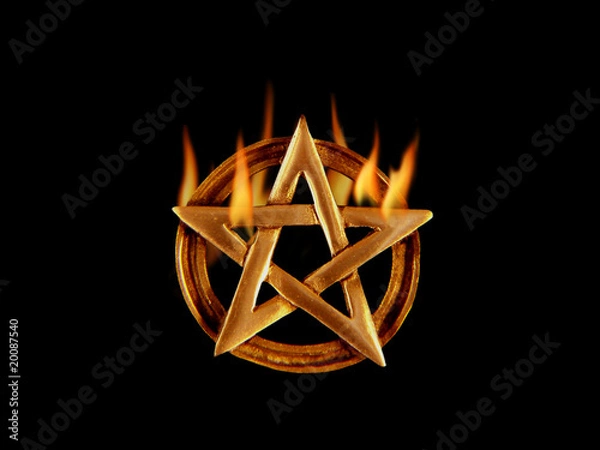 Obraz Fünfstrahliger Stern mit Flammen