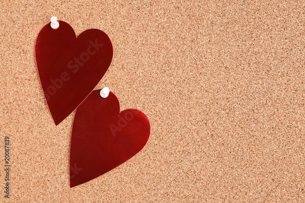 Obraz red heart on corkboard