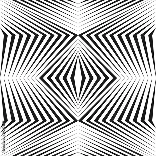 Fototapeta Geometric seamless pattern. Vector modern design black and white background.