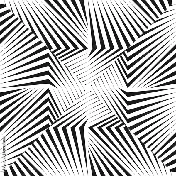 Fototapeta Abstract geometric pattern. Vector modern design black and white stripes background.