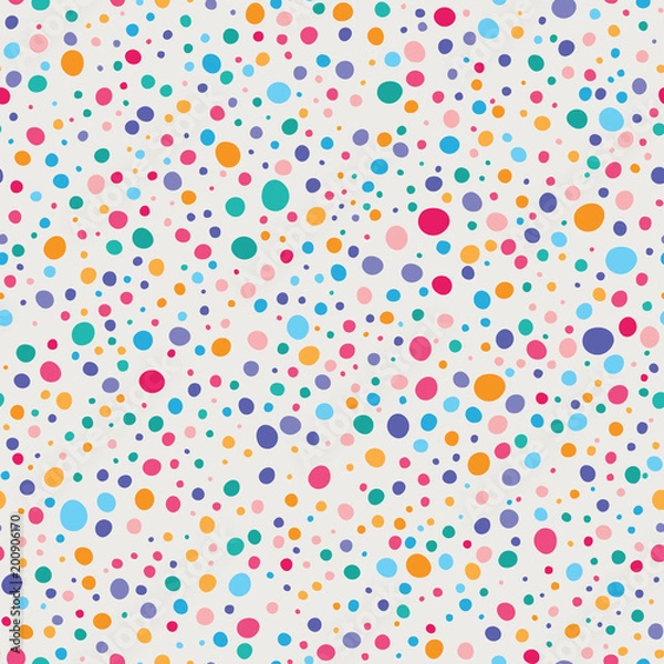 Fototapeta Vector Colorful Wonky Dots Seamless Pattern