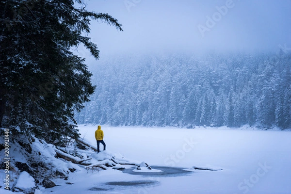 Obraz Gelbe Jacke am Eibse4