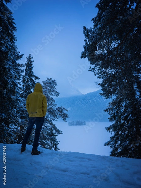 Obraz Gelbe Jacke am Eibse3