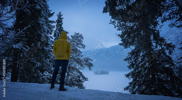 Obraz Gelbe Jacke am Eibse2