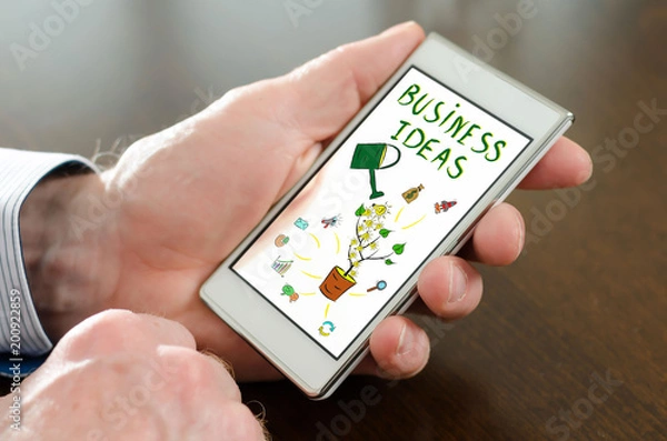 Fototapeta Business ideas concept on a smartphone