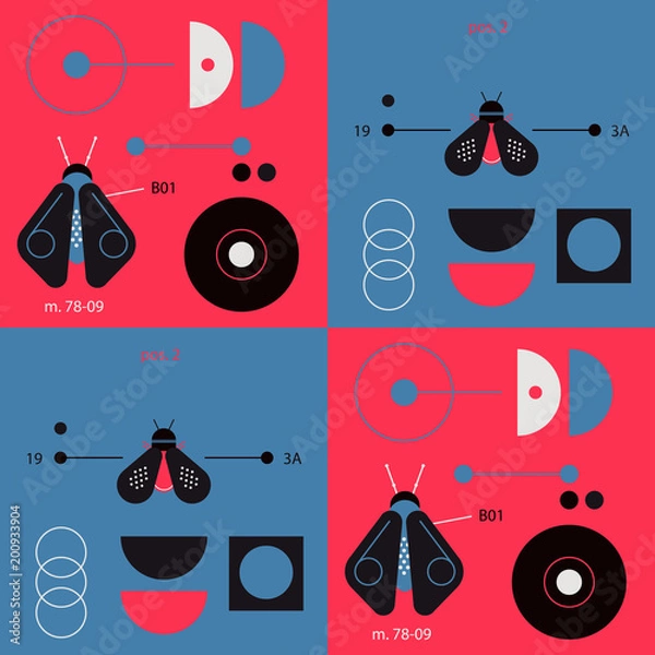 Obraz Geometry and nature geometric pattern. Minimal geometric series.