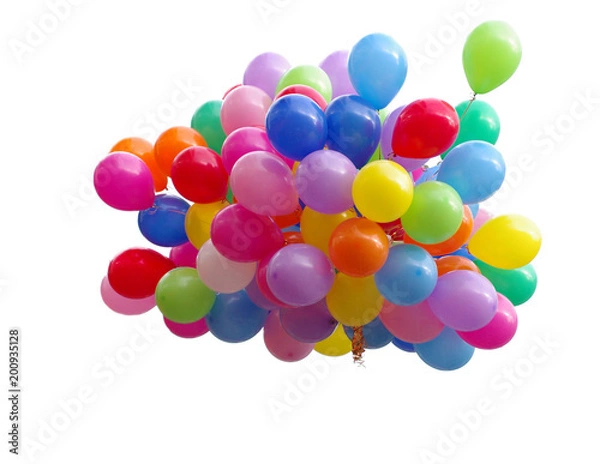 Obraz A lot of colorful balloons. White background