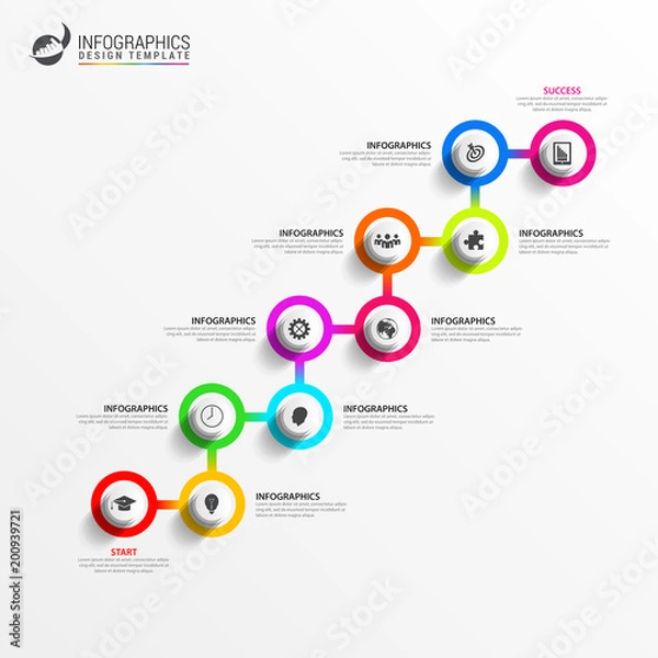 Fototapeta Timeline. Infographic design template. Business concept. Vector