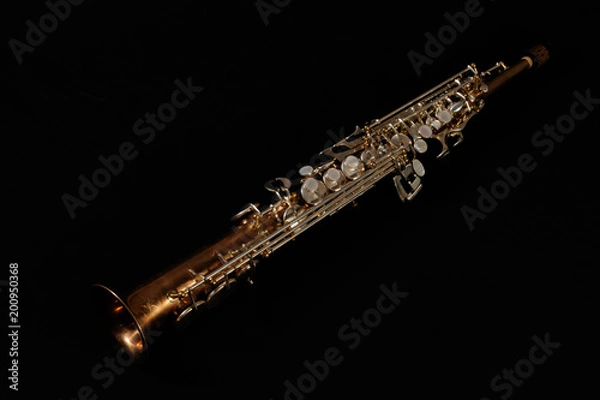 Obraz sax soprano over black background