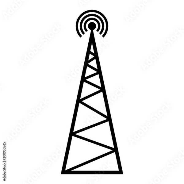 Fototapeta Vector illustration. Icon. A cell phone tower