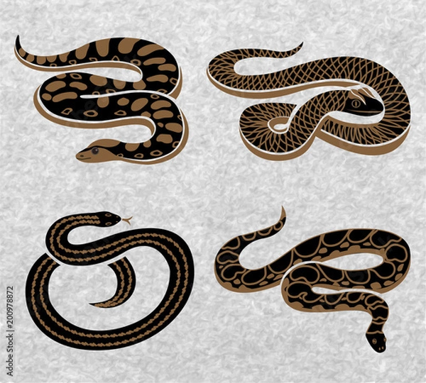 Fototapeta Black Snakes Set
