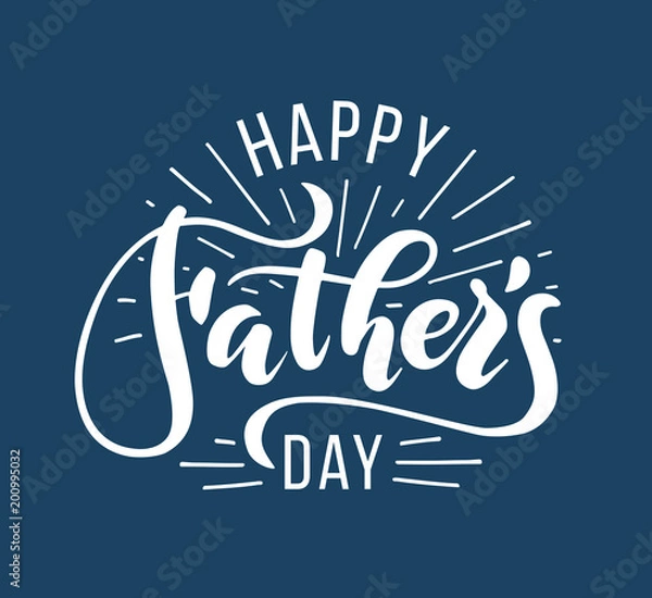 Fototapeta Szczęśliwego dnia ojca. Ręcznie rysowane napis dla karty z pozdrowieniami. Witam tato