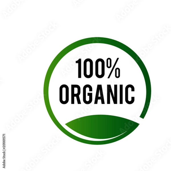 Obraz 100% organic stamp logo