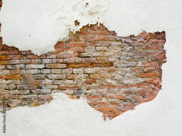 Obraz old red brick wall texture, crack brick wall texture