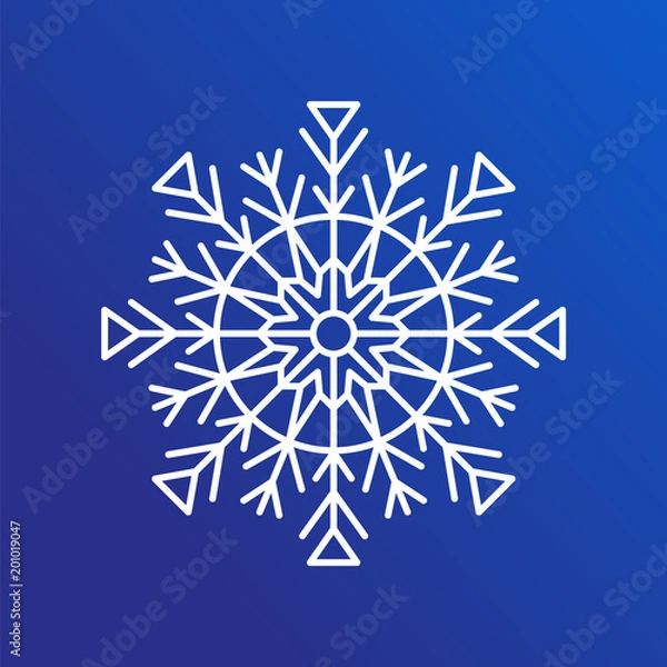 Fototapeta Snowflake Single Icon on Blue Vector Illustration