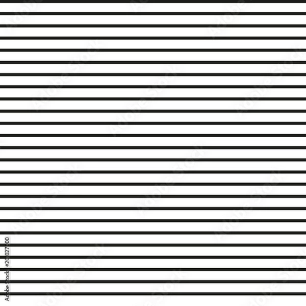 Fototapeta Horizontal Parallel Straight Lines, stripes vector seamless pattern. Abstract Geometric Background Design.