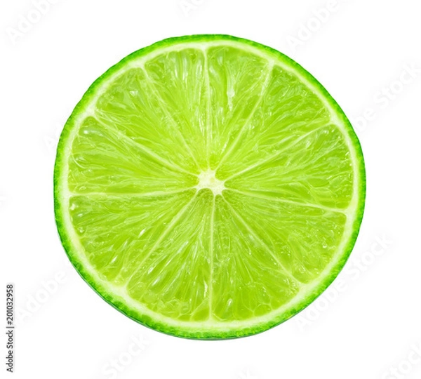Fototapeta lime sliced isolated on a white background.