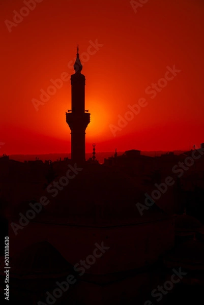 Fototapeta red backplane mosque