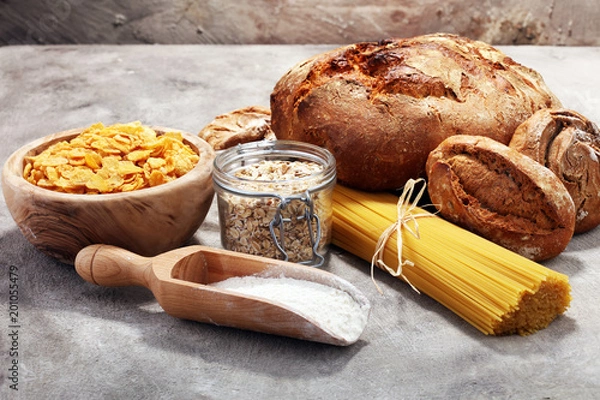 Obraz whole grain products with complex carbohydrates