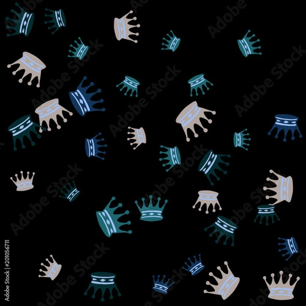 Fototapeta Elegant vector background with colored crowns. Simple gentle template for the card, invitation, printing. Fashionable decoration with beautiful crowns.