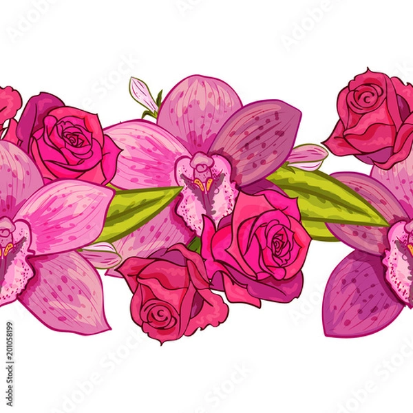 Fototapeta vector seamless flower pattern for cards, textiles, backgrounds