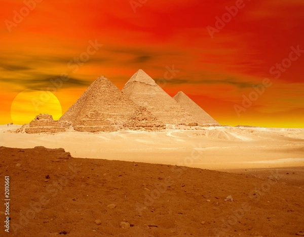 Obraz the pyramid sunset