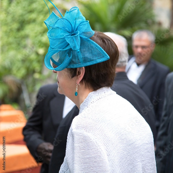 Obraz Alte Dame mit blauem Hut