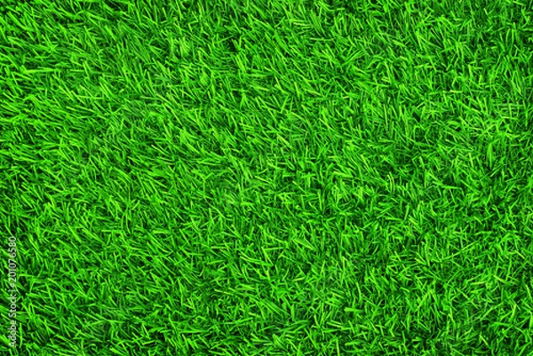 Fototapeta Close up of green artificial grass texture background.