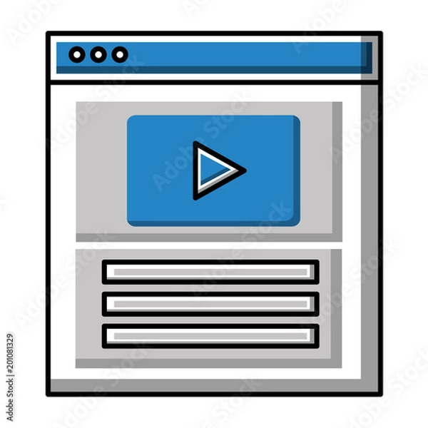 Fototapeta webpage template with media player icons vector illustration design