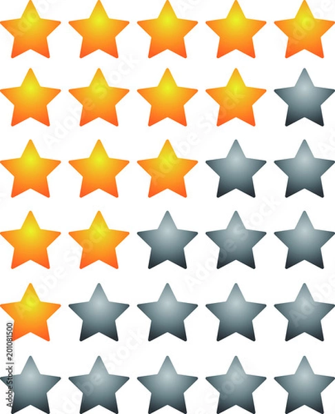 Fototapeta star rating bar set