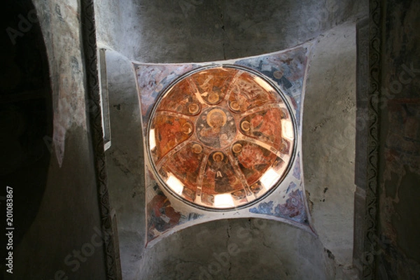 Obraz fresque murale dans un monastère byzantin à mystra en grèce
