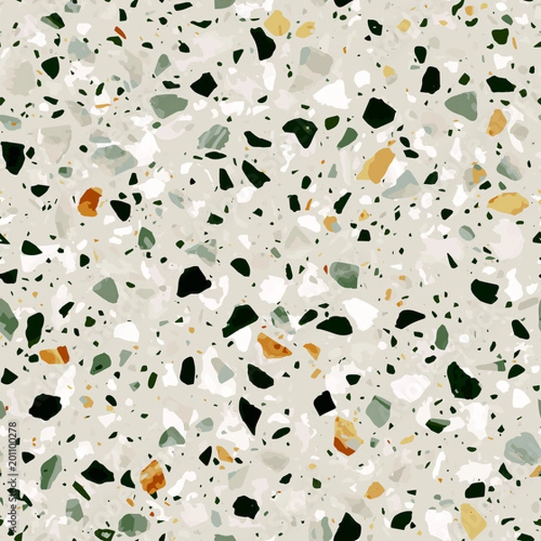 Fototapeta Terrazzo flooring vector seamless pattern. Classic italian type of floor in Venetian style