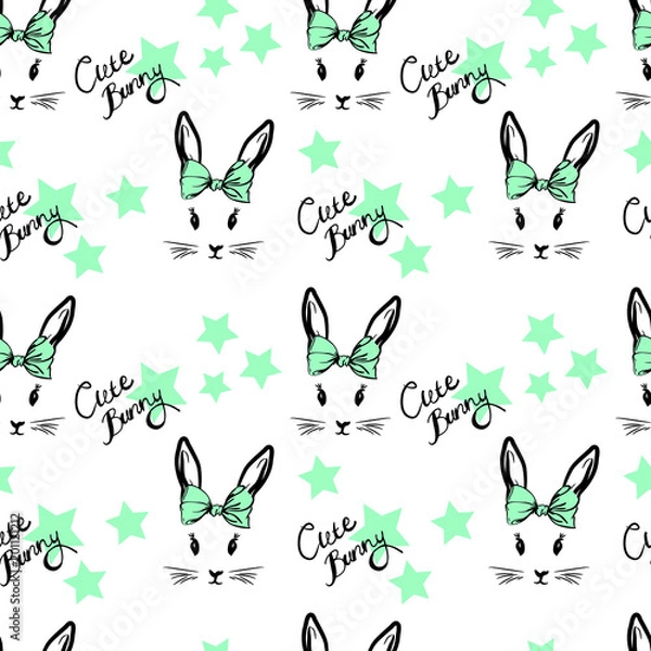 Obraz cute rabbit with bow face pattern