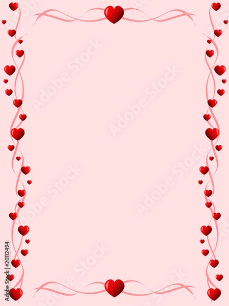 Fototapeta heart lines frame