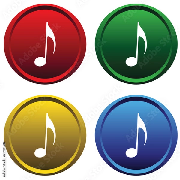 Fototapeta Plastic buttons with notes