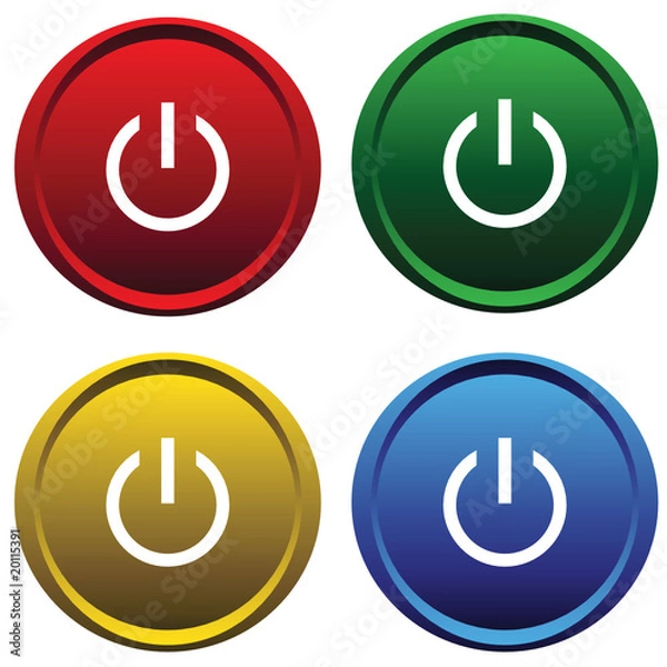 Obraz Plastic  buttons with symbol power