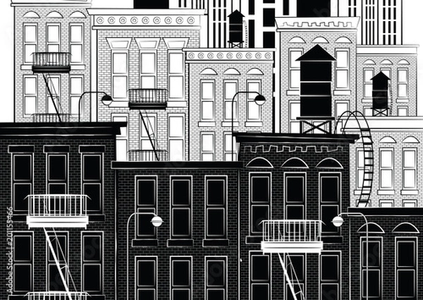 Fototapeta Vector illustration of a sketch of new york