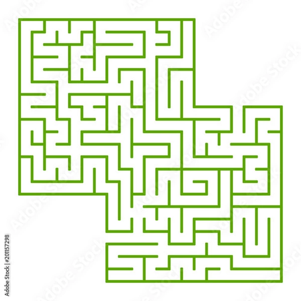 Obraz A square labyrinth with an entrance and an exit. Simple flat vector isolated illustration. With a place for your drawings