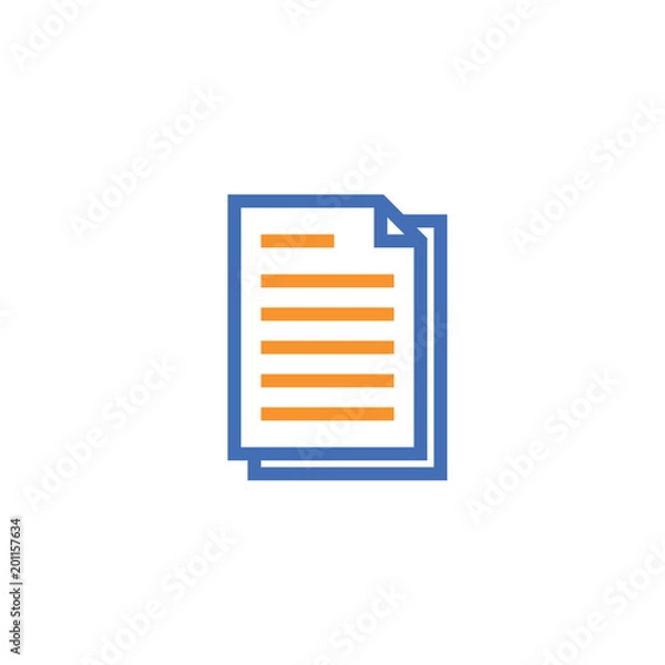 Fototapeta Document paper outline icon. isolated note paper icon in thin line style for graphic and web design. Simple flat symbol Pixel Perfect vector Illustration.