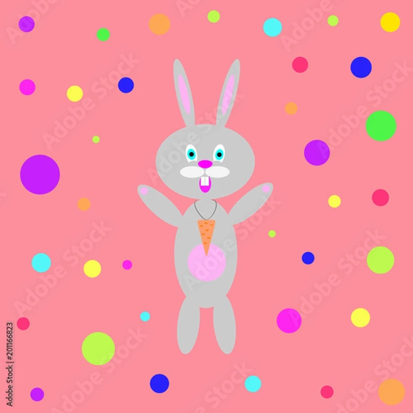 Obraz Happy Banny on bright background1